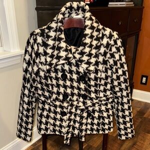 Women's Black and White Houndstooth Jacket